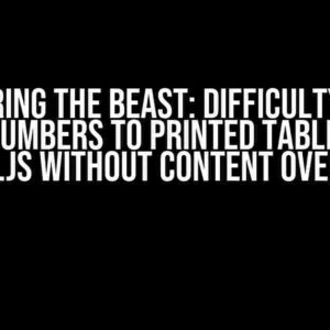 Conquering the Beast: Difficulty Adding Page Numbers to Printed Table Using Paged.js Without Content Overflow